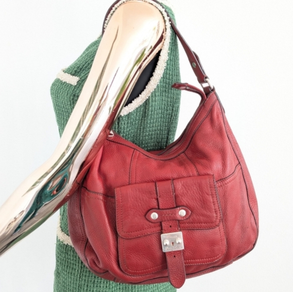 🍍Lauren Ralph Lauren Red Leather Hobo Bag